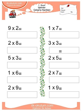 Çocuklar İçin toplam işlemi yaprak testleri 